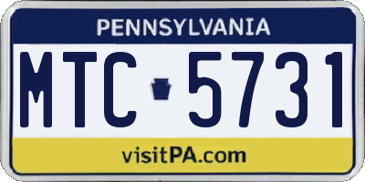 PA license plate MTC5731