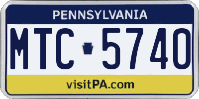 PA license plate MTC5740