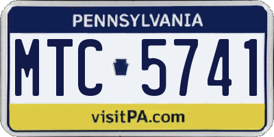 PA license plate MTC5741