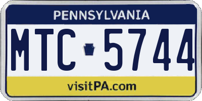 PA license plate MTC5744