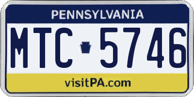PA license plate MTC5746