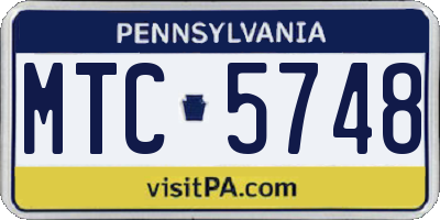 PA license plate MTC5748