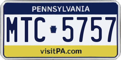PA license plate MTC5757