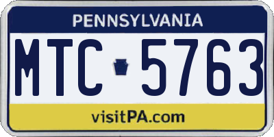 PA license plate MTC5763