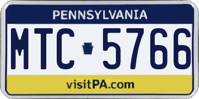 PA license plate MTC5766