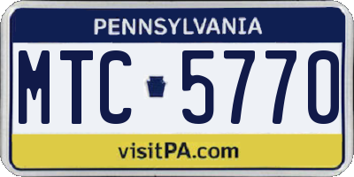 PA license plate MTC5770