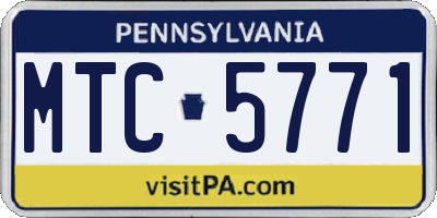 PA license plate MTC5771