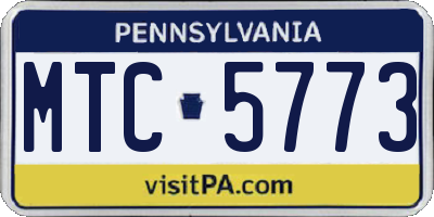 PA license plate MTC5773