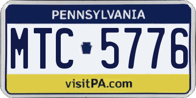 PA license plate MTC5776