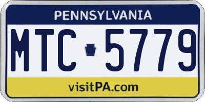 PA license plate MTC5779