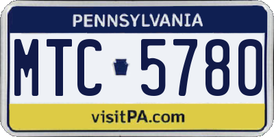 PA license plate MTC5780