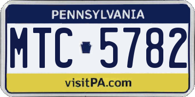 PA license plate MTC5782