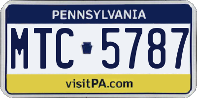 PA license plate MTC5787