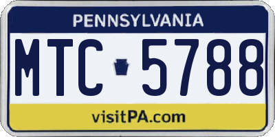 PA license plate MTC5788