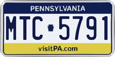 PA license plate MTC5791