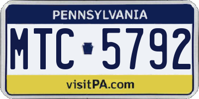PA license plate MTC5792
