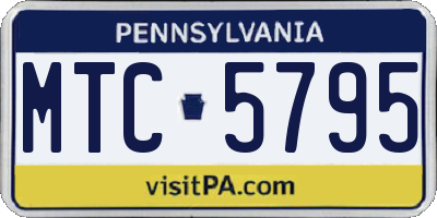 PA license plate MTC5795