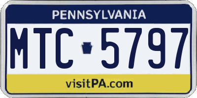 PA license plate MTC5797