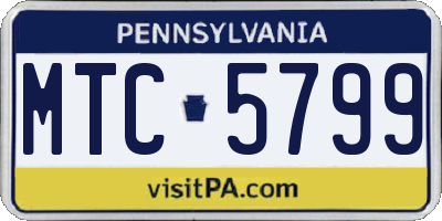 PA license plate MTC5799
