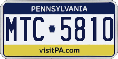 PA license plate MTC5810