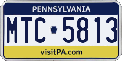 PA license plate MTC5813