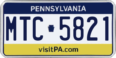 PA license plate MTC5821