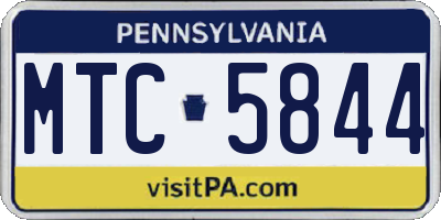 PA license plate MTC5844