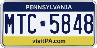 PA license plate MTC5848