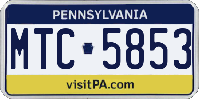 PA license plate MTC5853