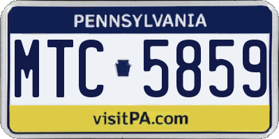 PA license plate MTC5859