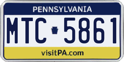 PA license plate MTC5861
