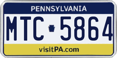 PA license plate MTC5864