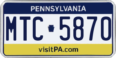 PA license plate MTC5870