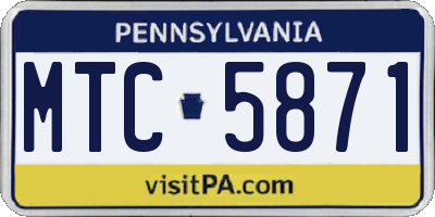 PA license plate MTC5871