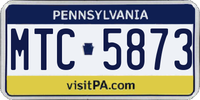 PA license plate MTC5873