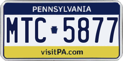 PA license plate MTC5877