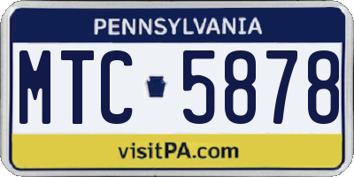 PA license plate MTC5878