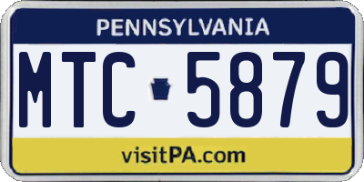 PA license plate MTC5879