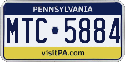 PA license plate MTC5884