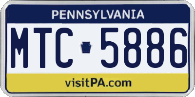 PA license plate MTC5886