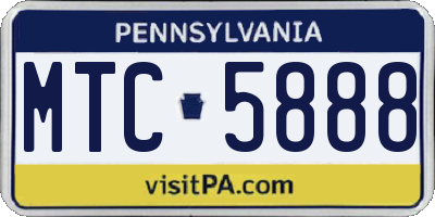 PA license plate MTC5888