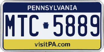 PA license plate MTC5889