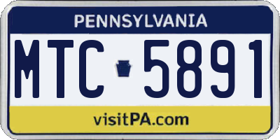 PA license plate MTC5891
