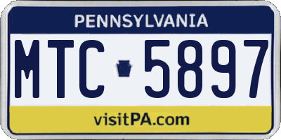 PA license plate MTC5897