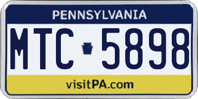 PA license plate MTC5898