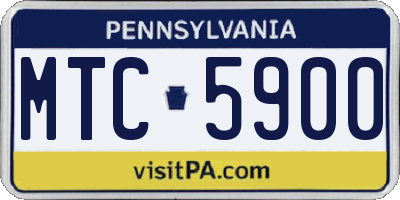 PA license plate MTC5900