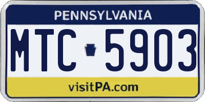 PA license plate MTC5903