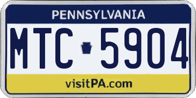 PA license plate MTC5904