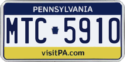 PA license plate MTC5910