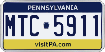 PA license plate MTC5911